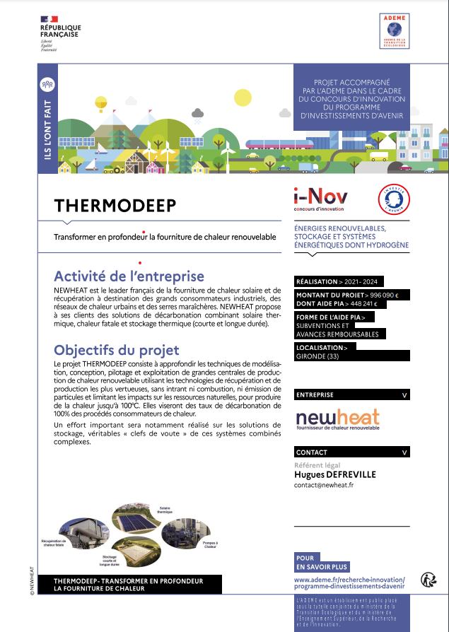 Fiche Ademe : THERMODEEP : Lauréat du Concours innovation vague-7